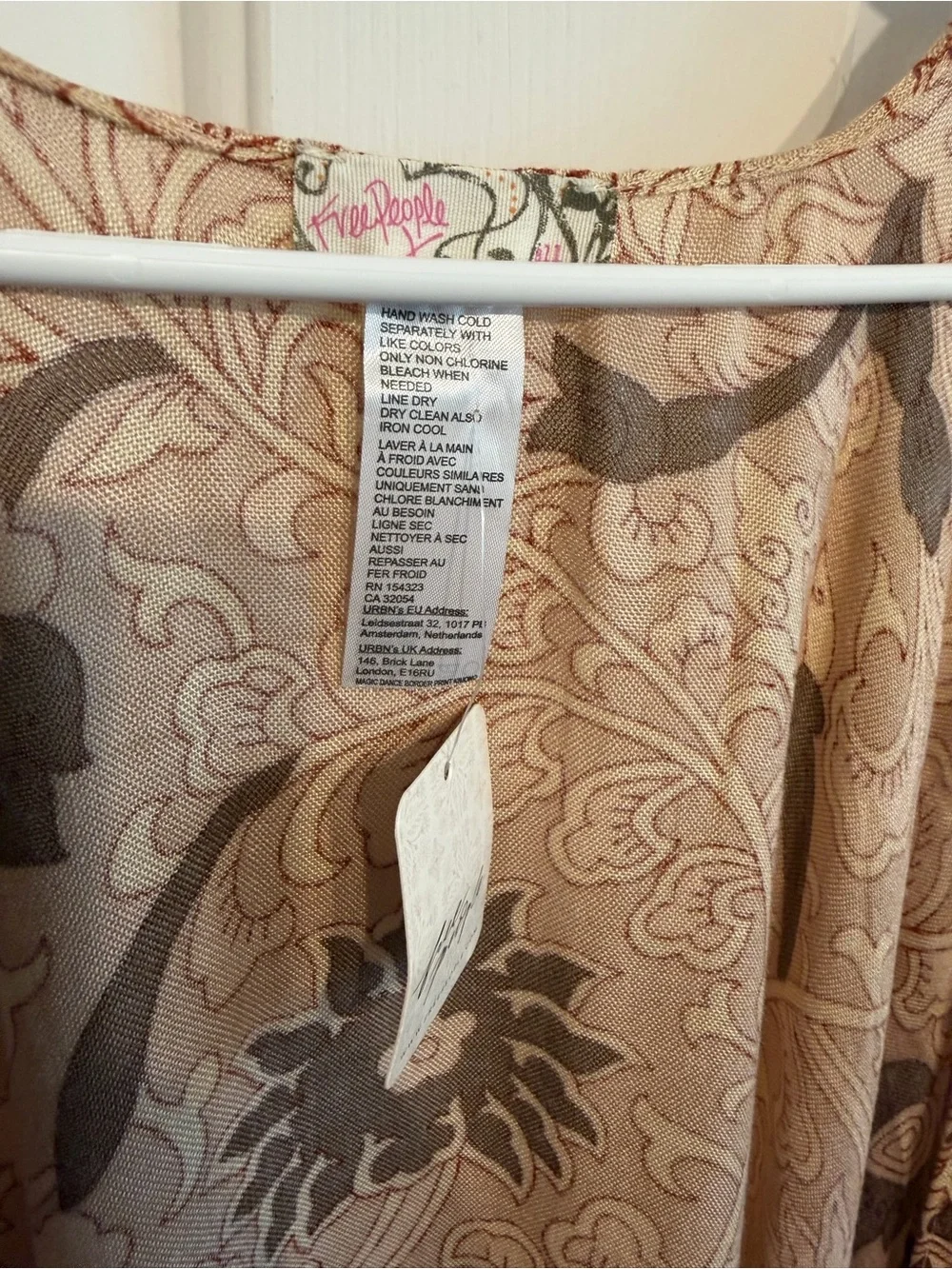 Free People NWT Kimono Light Brown Printed Open-Front Women's Cardigan